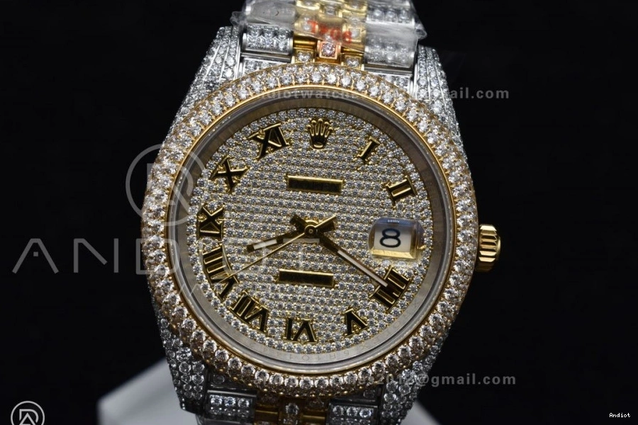 Gold Version Best 2 Tone Dial Diamond 41mm DateJust Yellow TWD Roman 0503